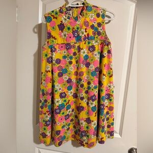 Alia Floral Mumu Dress in Yellow, Pink, and Blue